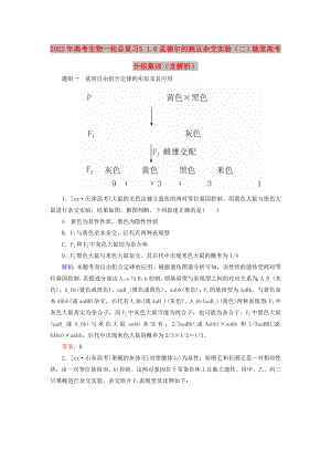 2022年高考生物一輪總復習 5.1.6孟德爾的豌豆雜交實驗（二）隨堂高考分組集訓（含解析）