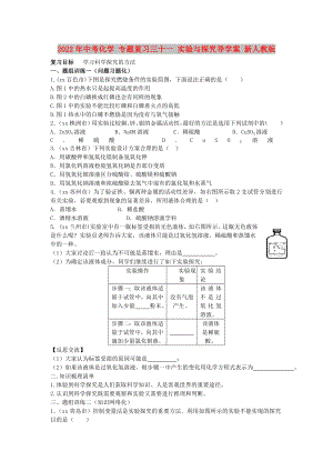 2022年中考化學 專題復(fù)習三十一 實驗與探究導學案 新人教版