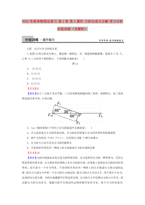 2022年高考物理總復(fù)習(xí) 第2章 第3課時 力的合成與分解 受力分析分組訓(xùn)練（含解析）