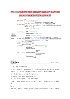 2022-2023版高中物理 第四章 能量守恒與熱力學(xué)定律 第五章 能源與可持續(xù)發(fā)展章末總結(jié)學(xué)案 教科版選修3-3