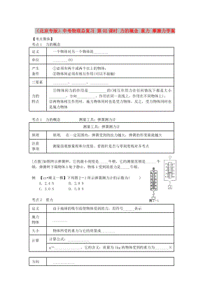 （北京專版）中考物理總復(fù)習(xí) 第02課時 力的概念 重力 摩擦力學(xué)案