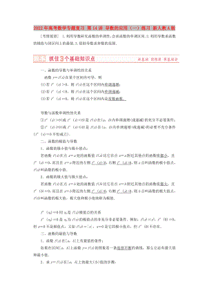 2022年高考數(shù)學(xué)專題復(fù)習(xí) 第14講 導(dǎo)數(shù)的應(yīng)用（一）練習(xí) 新人教A版