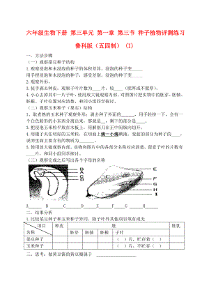 六年級(jí)生物下冊(cè) 第三單元 第一章 第三節(jié) 種子植物評(píng)測(cè)練習(xí) 魯科版（五四制） (I)