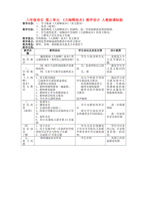 八年級音樂 第三單元 《大海啊故鄉(xiāng)》教學設計 人教新課標版