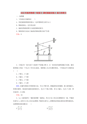 2022年高考物理一輪復(fù)習(xí) 課時(shí)跟蹤訓(xùn)練5 重力和彈力