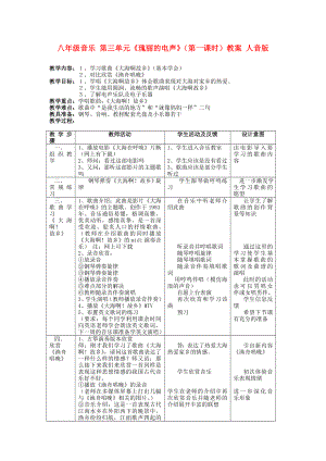 八年級音樂 第三單元《瑰麗的電聲》（第一課時）教案 人音版