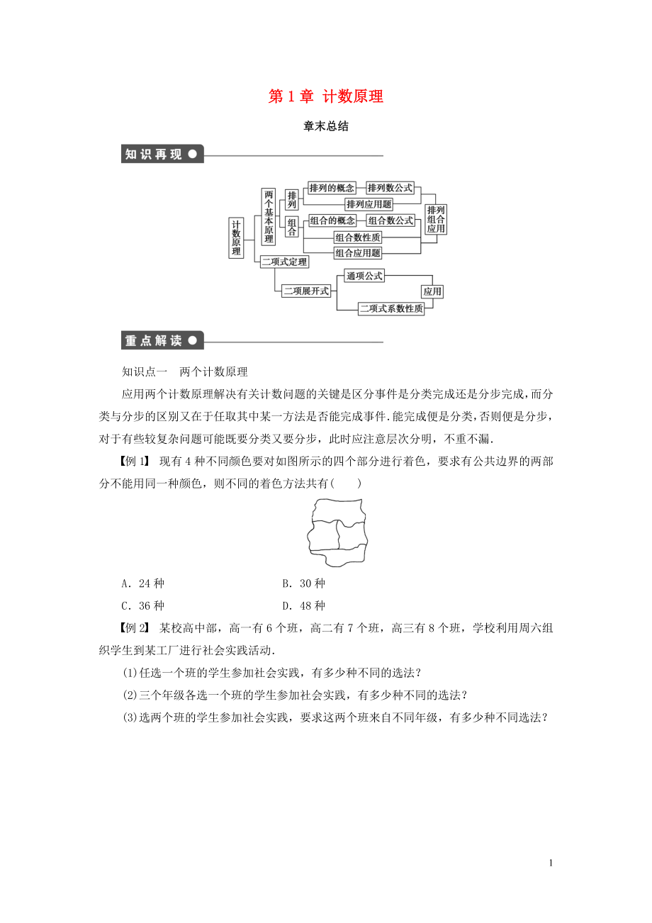 2018-2019學(xué)年高中數(shù)學(xué) 第1章 計(jì)數(shù)原理章末總結(jié)學(xué)案 新人教B版選修2-3_第1頁(yè)