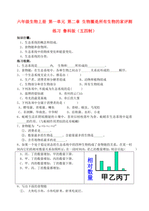 六年級(jí)生物上冊(cè) 第一單元 第二章 生物圈是所有生物的家評(píng)測(cè)練習(xí) 魯科版（五四制）