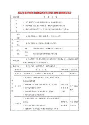 2022年高中地理《遙感技術(shù)及其應(yīng)用》教案 湘教版必修3