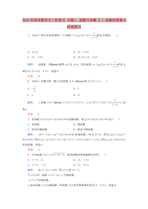 2022年高考數(shù)學(xué)大二輪復(fù)習(xí) 專題二 函數(shù)與導(dǎo)數(shù) 2.1 函數(shù)的圖象與性質(zhì)練習(xí)