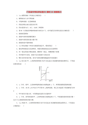 廣東省中考化學總復習 課時10 溶液練習