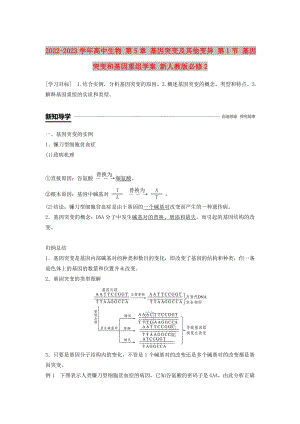 2022-2023學(xué)年高中生物 第5章 基因突變及其他變異 第1節(jié) 基因突變和基因重組學(xué)案 新人教版必修2