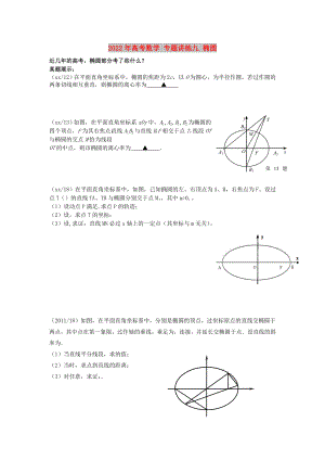 2022年高考數(shù)學 專題講練九 橢圓