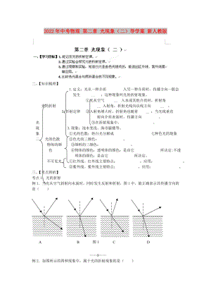 2022年中考物理 第二章 光現(xiàn)象（二）導學案 新人教版