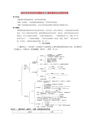 2022年中考化學(xué)專題復(fù)習(xí)三 碳和碳的化合物導(dǎo)學(xué)案