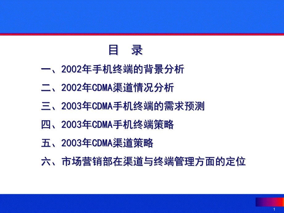 CDMA业务终端与渠道策略PPT21页_第1页