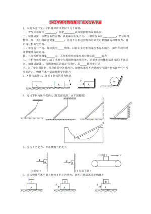 2022年高考物理復(fù)習(xí) 受力分析專題