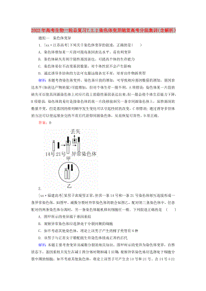 2022年高考生物一輪總復習 7.2.2染色體變異隨堂高考分組集訓（含解析）