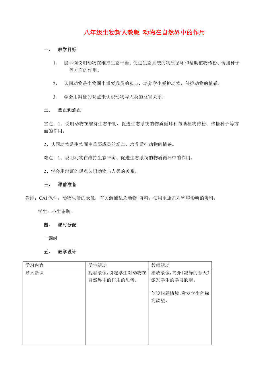 八年級生物新人教版 動物在自然界中的作用_第1頁