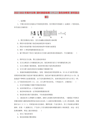 2022-2023年高中生物 課時(shí)跟蹤檢測(cè)（十二）染色體畸變 浙科版必修2