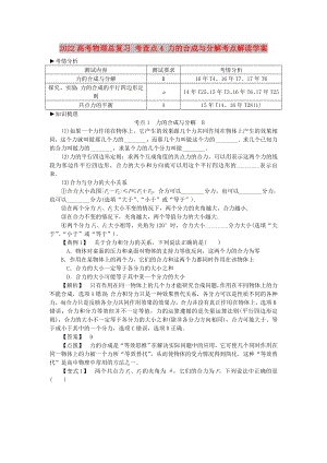 2022高考物理總復(fù)習(xí) 考查點(diǎn)4 力的合成與分解考點(diǎn)解讀學(xué)案