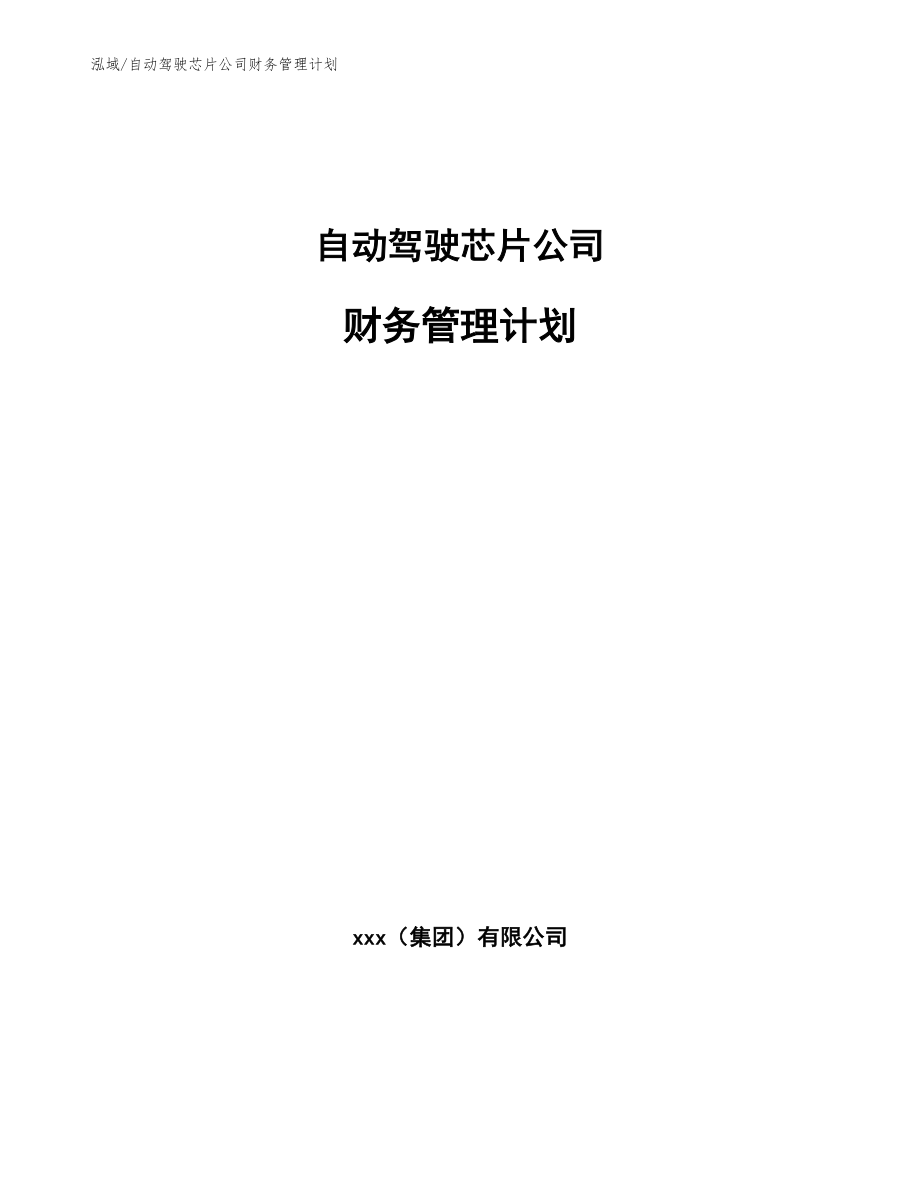 自动驾驶芯片公司财务管理计划_第1页