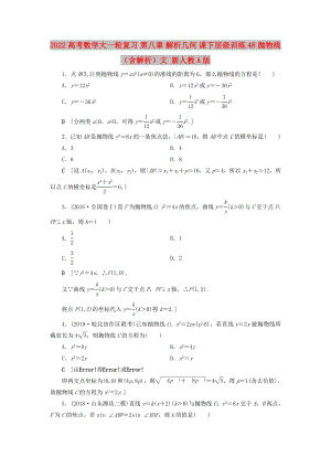 2022高考數(shù)學(xué)大一輪復(fù)習(xí) 第八章 解析幾何 課下層級訓(xùn)練48 拋物線（含解析）文 新人教A版