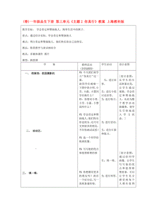 (春)一年級(jí)品生下冊(cè) 第三單元《主題2 你真行》教案 上海教科版