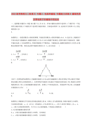 2022高考物理大二輪復習 專題三 電場和磁場 專題能力訓練9 磁場性質(zhì)及帶電粒子在磁場中的運動