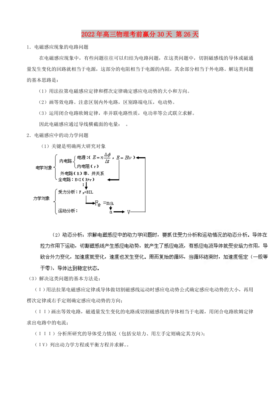 2022年高三物理考前赢分30天 第26天_第1页