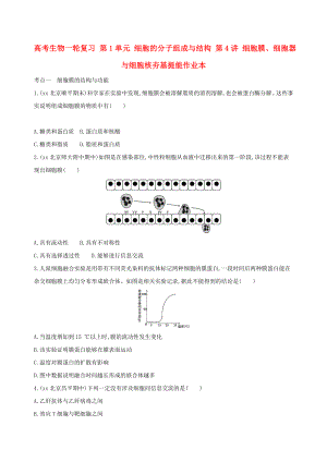 高考生物一輪復(fù)習(xí) 第1單元 細(xì)胞的分子組成與結(jié)構(gòu) 第4講 細(xì)胞膜、細(xì)胞器與細(xì)胞核夯基提能作業(yè)本