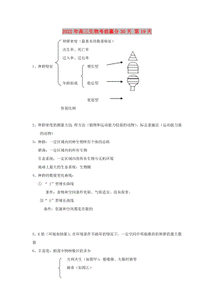 2022年高三生物考前贏分30天 第19天