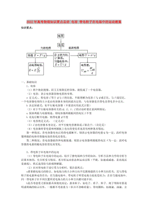 2022年高考物理知識要點總結(jié) 電容 帶電粒子在電場中的運動教案