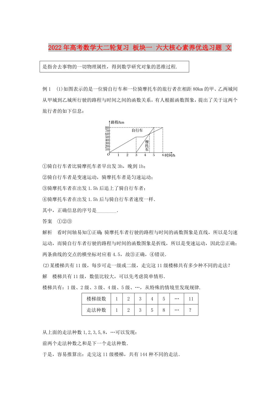 2022年高考數(shù)學(xué)大二輪復(fù)習(xí) 板塊一 六大核心素養(yǎng)優(yōu)選習(xí)題 文_第1頁