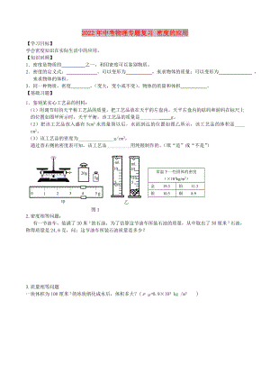 2022年中考物理專(zhuān)題復(fù)習(xí) 密度的應(yīng)用