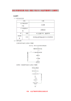 2022年高考生物 考點(diǎn)一遍過(guò) 考點(diǎn)51 水鹽平衡調(diào)節(jié)（含解析）