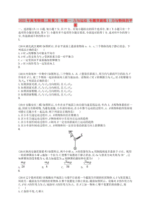 2022年高考物理二輪復(fù)習(xí) 專(zhuān)題一 力與運(yùn)動(dòng) 專(zhuān)題突破練1 力與物體的平衡