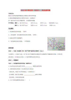 2022年中考化學一輪復習 二氧化碳學案