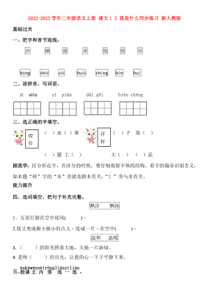 2022-2023學(xué)年二年級語文上冊 課文1 2 我是什么同步練習(xí) 新人教版