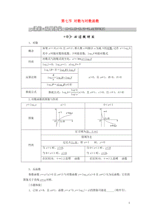 （江蘇專版）2020版高考數(shù)學(xué)一輪復(fù)習(xí) 第二章 函數(shù)的概念與基本初等函數(shù)Ⅰ第七節(jié) 對(duì)數(shù)與對(duì)數(shù)函數(shù)學(xué)案（理）（含解析）