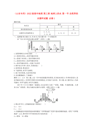 （山東專用）2022版高中地理 第三章 地球上的水 第一節(jié) 自然界的水循環(huán)試題 必修1