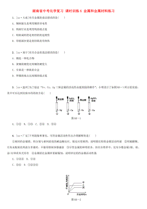 湖南省中考化學(xué)復(fù)習(xí) 課時(shí)訓(xùn)練6 金屬和金屬材料練習(xí)