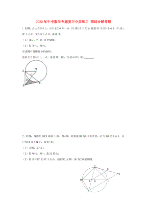 2022年中考數(shù)學(xué)專題復(fù)習(xí)分類練習(xí) 圓綜合解答題