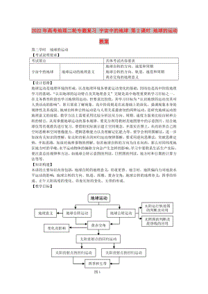 2022年高考地理二輪專題復習 宇宙中的地球 第2課時 地球的運動教案