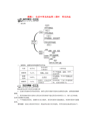 九年級化學(xué)下冊 第十一單元 課題1 生活中常見的鹽（第1課時 常見的鹽）同步訓(xùn)練 （新版）新人教版（通用）