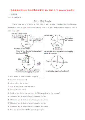 山東省濰坊市2022年中考英語總復(fù)習 第4課時 七下 Modules 5-8練習
