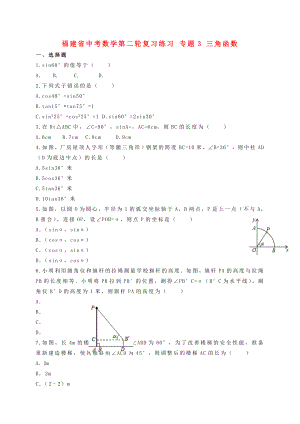 福建省中考數(shù)學(xué)第二輪復(fù)習(xí)練習(xí) 專(zhuān)題3 三角函數(shù)