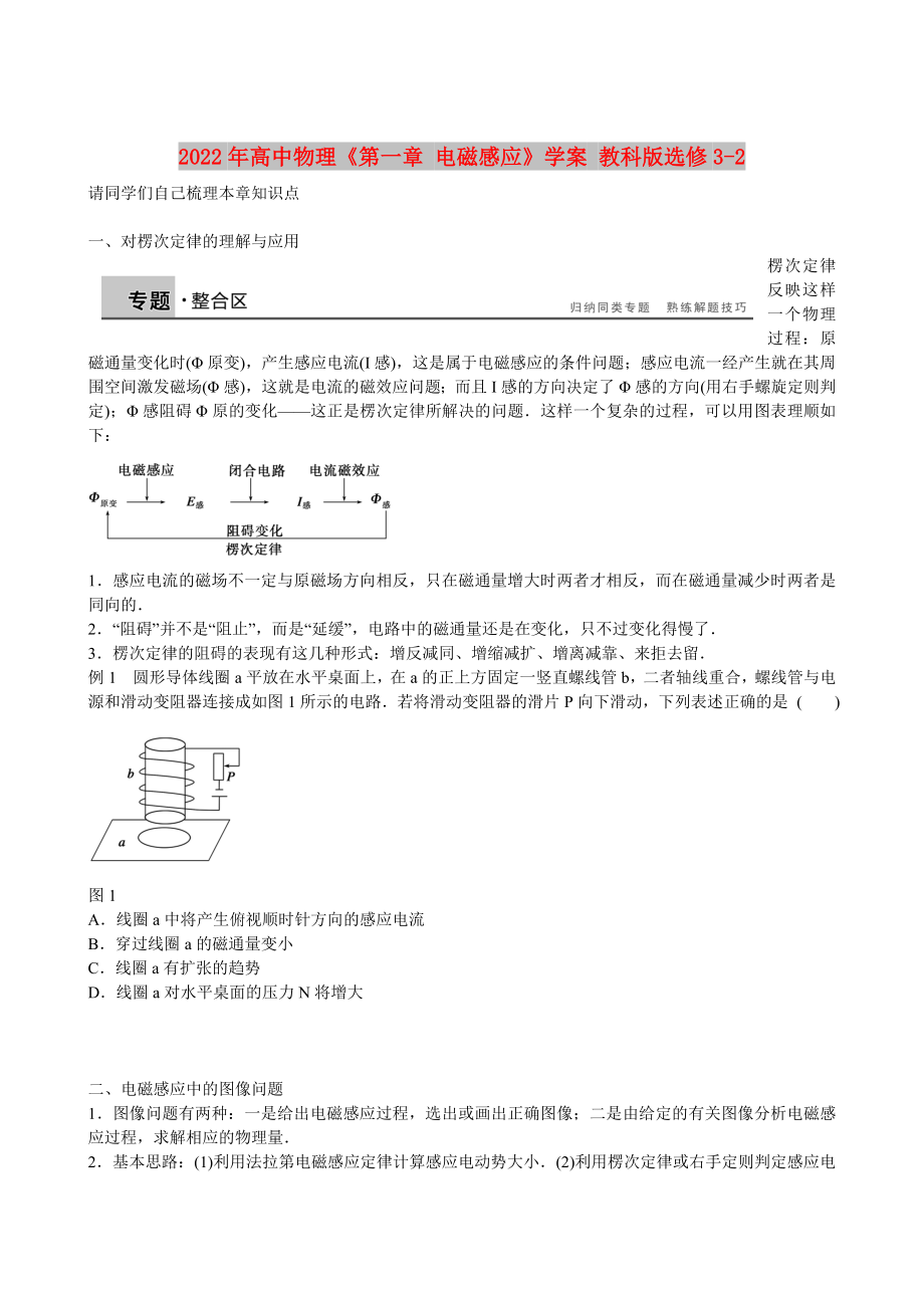 2022年高中物理《第一章 電磁感應(yīng)》學(xué)案 教科版選修3-2_第1頁