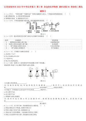 江蘇省徐州市2022年中考化學(xué)復(fù)習(xí) 第2章 身邊的化學(xué)物質(zhì) 課時訓(xùn)練04 奇妙的二氧化碳練習(xí)