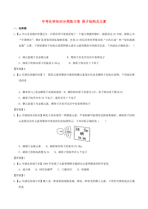 中考化學(xué)知識(shí)分類練習(xí)卷 原子結(jié)構(gòu)及元素